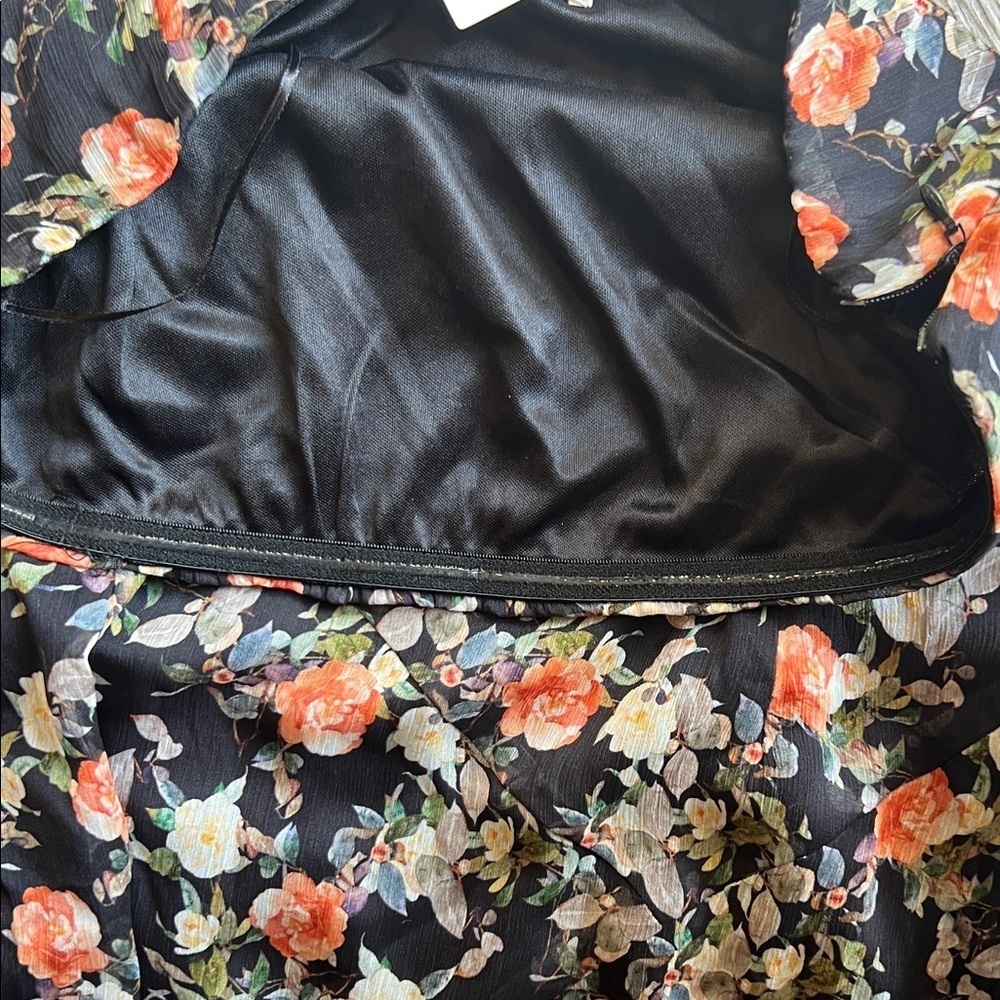 Promesa Strapless Black Floral Dress Size S - Picture 3 of 6